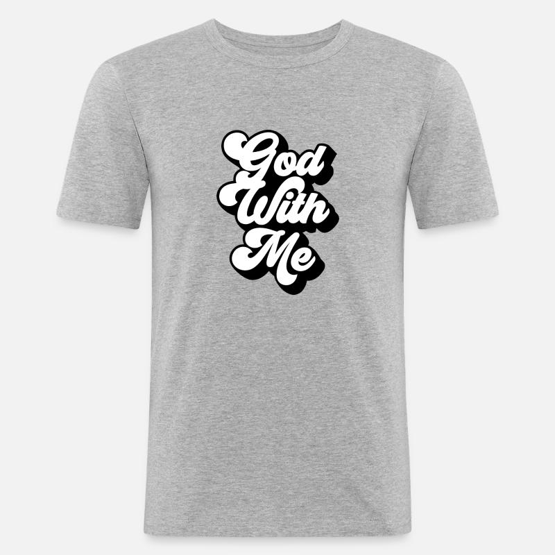 Christliche Sprüche - Männer Slim Fit T-Shirt - Grau meliert