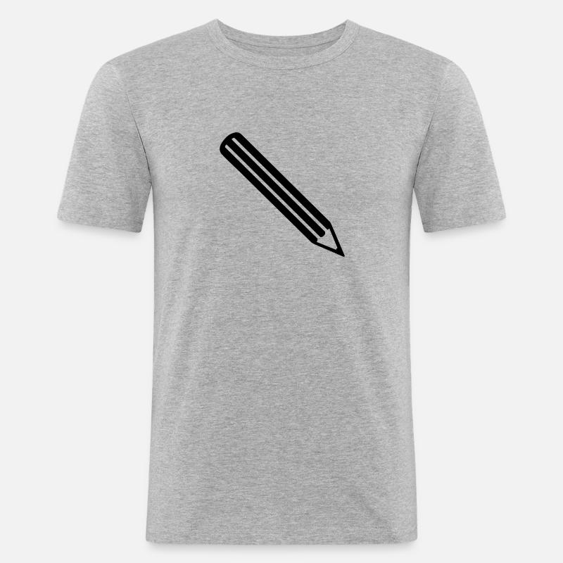 Stift - Männer Slim Fit T-Shirt - Grau meliert