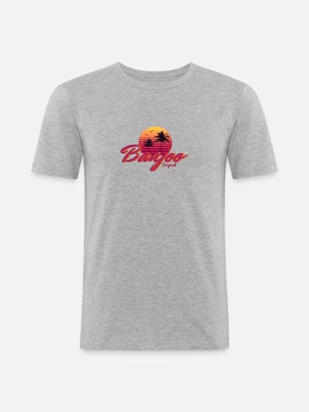 Banjoo Sunset - Männer Slim Fit T-Shirt - Grau meliert