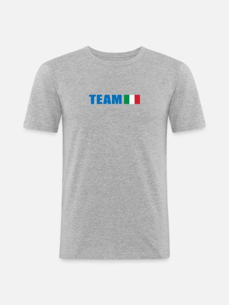 Support-Team Italien - Männer Slim Fit T-Shirt - Grau meliert