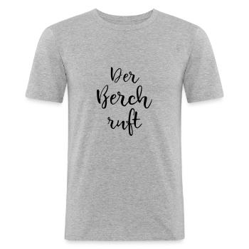 Le Berch appelle l’alpiniste Franken - T-shirt près du corps Homme - gris chiné - Devant - Nik (191cm)