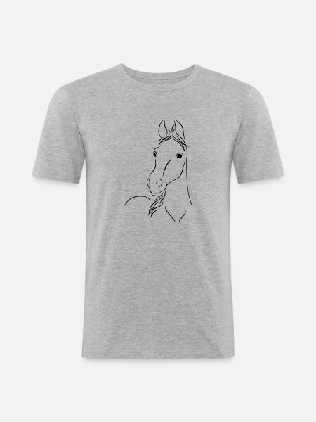 Fohlen01 - Men's Slim Fit T-Shirt - heather grey