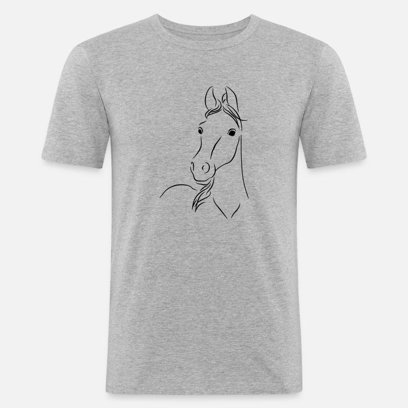 Fohlen01 - Männer Slim Fit T-Shirt - Grau meliert