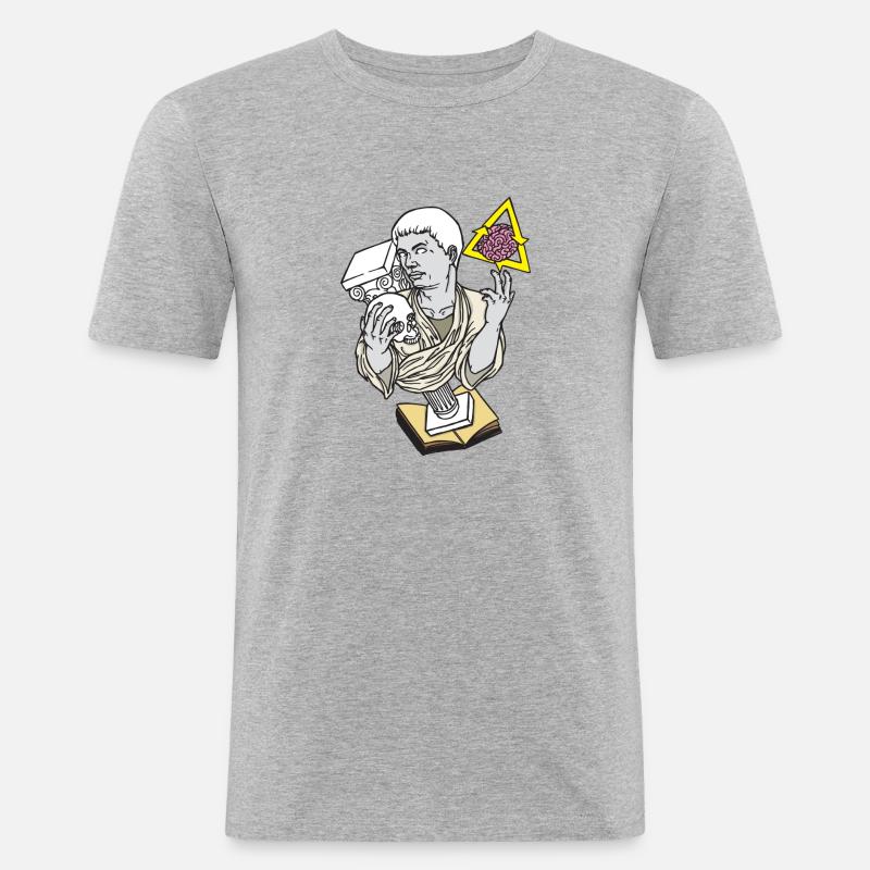 Statue swag - Männer Slim Fit T-Shirt - Grau meliert