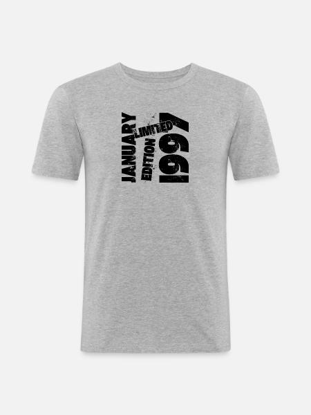 JANUAR 1997 LIMITIERTE AUFLAGE - Männer Slim Fit T-Shirt - Grau meliert