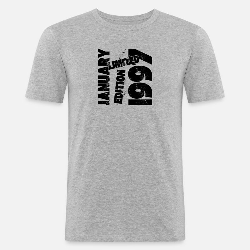 JANUAR 1997 LIMITIERTE AUFLAGE - Männer Slim Fit T-Shirt - Grau meliert