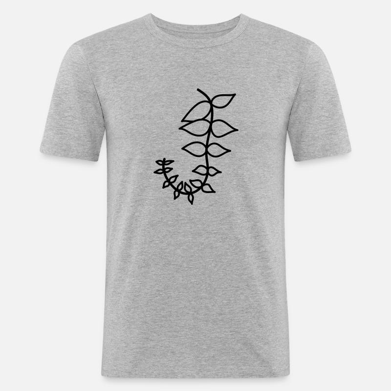 blatt - Männer Slim Fit T-Shirt - Grau meliert