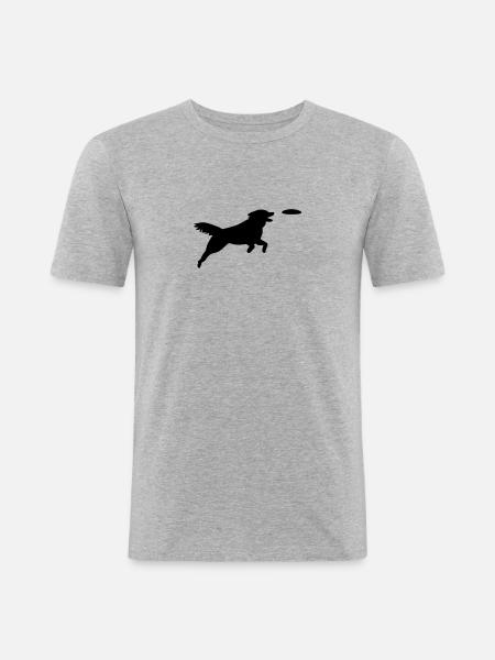 Hund Agility - Männer Slim Fit T-Shirt - Grau meliert