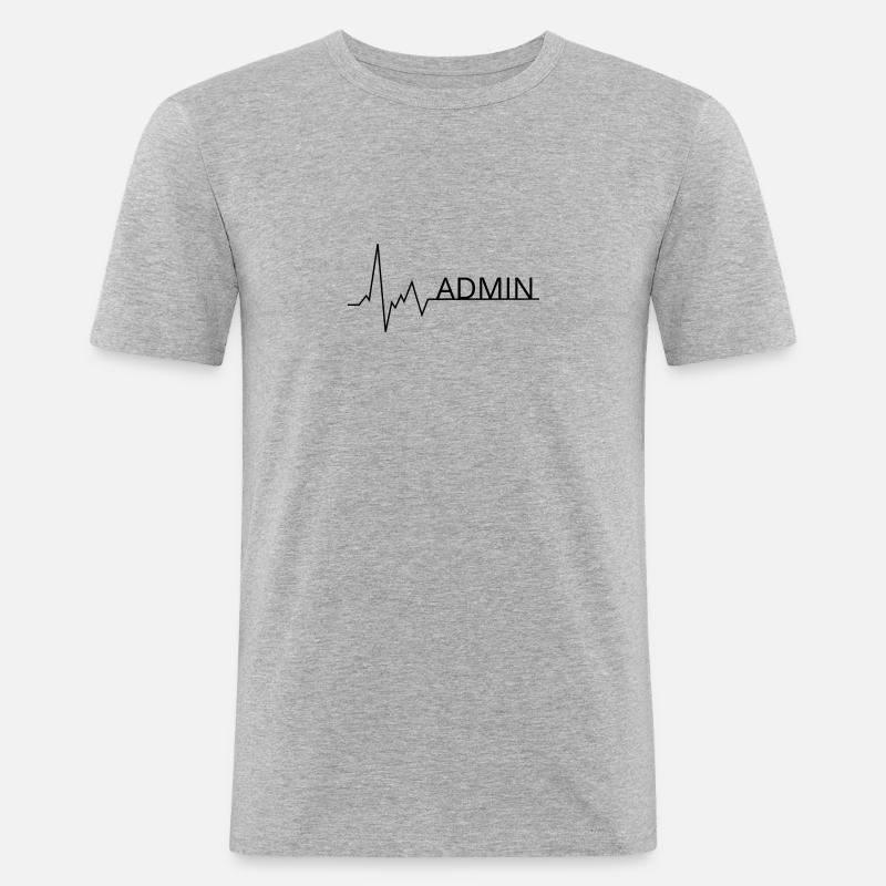 herzschlag admin - Männer Slim Fit T-Shirt - Grau meliert