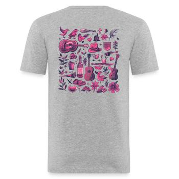 L’amour de la campagne - T-shirt près du corps Homme - gris chiné - Dos - Nik (191cm)