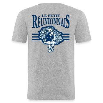 Le Petit Réunionnais - T-shirt près du corps Homme - gris chiné - Dos - Nik (191cm)