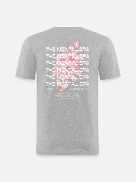THE MENTAL SPA - Männer Slim Fit T-Shirt - Grau meliert