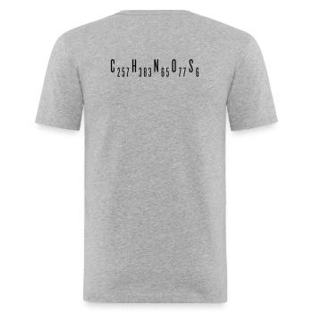 Human Insulin Formula - Men's Slim Fit T-Shirt - heather grey - Back - Nik (191cm)