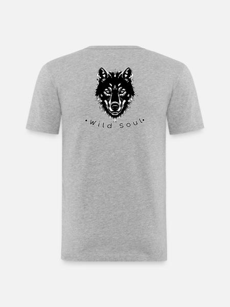 Wilde Natur - Männer Slim Fit T-Shirt - Grau meliert