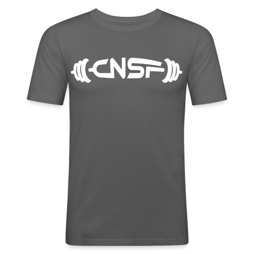 cnsf_white - Miesten tyköistuva t-paita