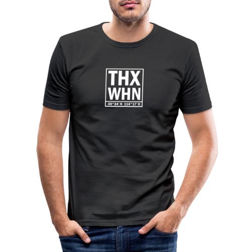 THX WHN Koordinaten - Thanks Wuhan (weiss) - Männer Slim Fit T-Shirt