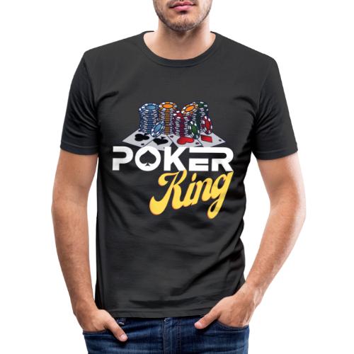 Poker King - Spielkarten und Chips - Männer Slim Fit T-Shirt