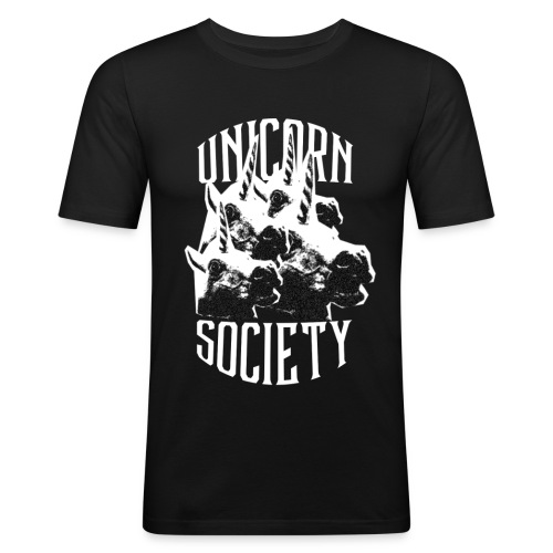 unicornsocity head white text png - Männer Slim Fit T-Shirt