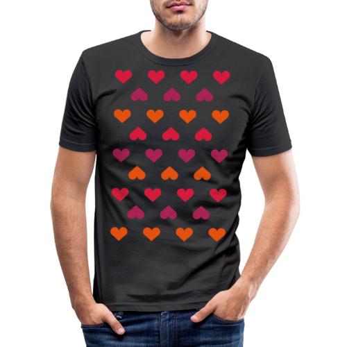 Little Hearts Stencil Pattern - Männer Slim Fit T-Shirt