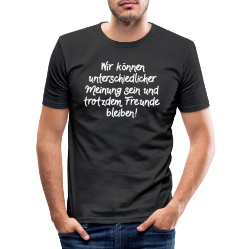 Unterschiedliche Meinung - weiß - Männer Slim Fit T-Shirt