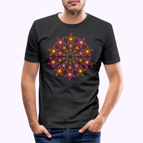 fractal star 3 couleur néon - T-shirt près du corps Homme