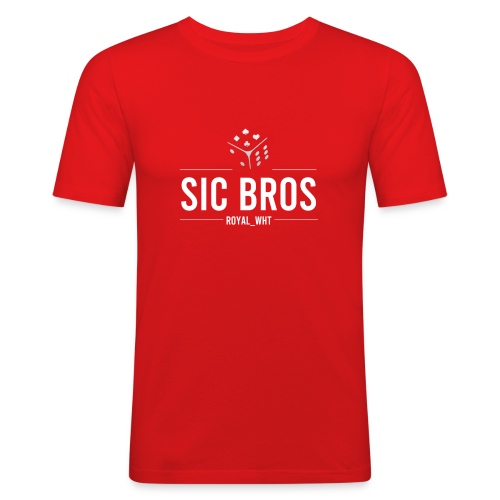 sicbros1 royal wht - Men's Slim Fit T-Shirt