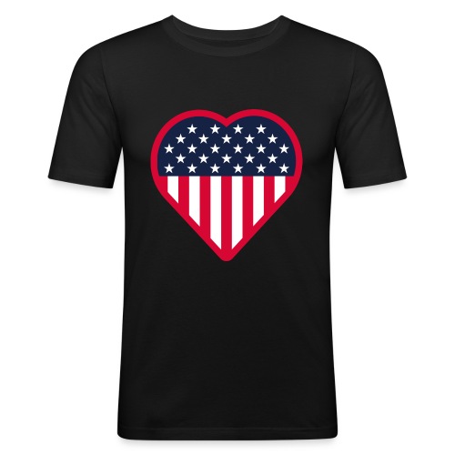 usa flag - America heart flag patriots - Men's Slim Fit T-Shirt