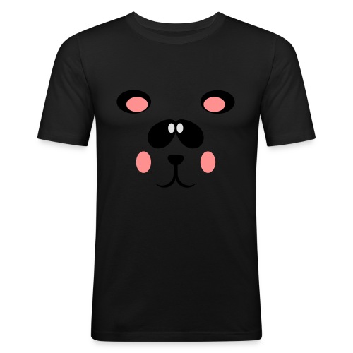 Blozende pandabeer - Mannen slim fit T-shirt
