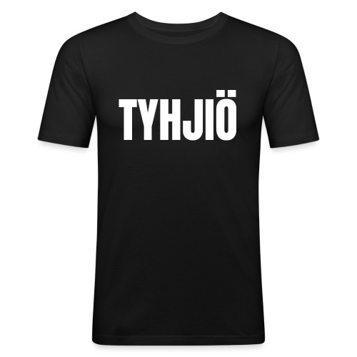 TYHJIÖ Logo White - Miesten tyköistuva t-paita