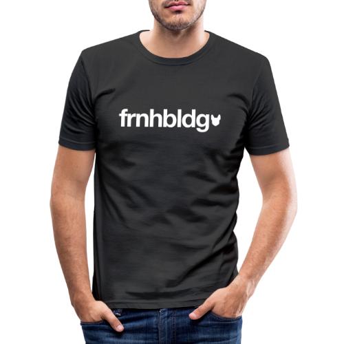 Französische Bulldogge Schriftzug mit Silhouette - Männer Slim Fit T-Shirt