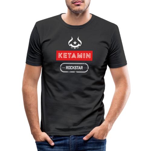 KETAMIN Rock Star - White/Red - Modern - Men's Slim Fit T-Shirt