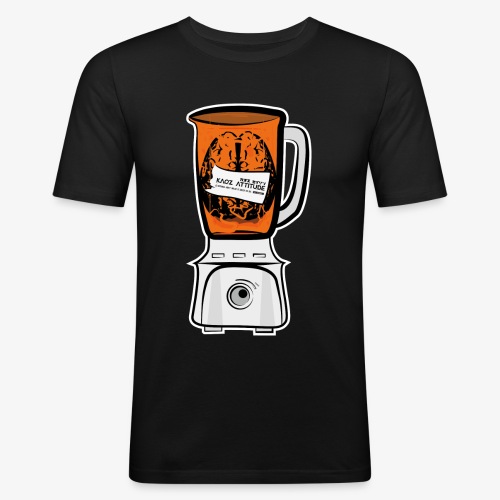 Hirn in Mixer neon orange - Männer Slim Fit T-Shirt