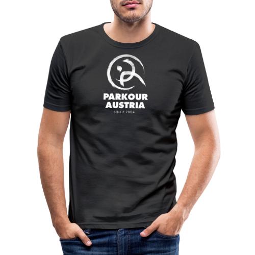 Parkour Austria (Logo & Schriftzug weiss) - Männer Slim Fit T-Shirt