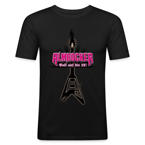 AlmRocker-Gitarre-schwarz - Männer Slim Fit T-Shirt