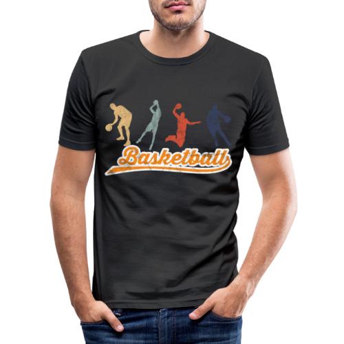 Basketball Retro 4 Basketballer Geschenkidee - Männer Slim Fit T-Shirt