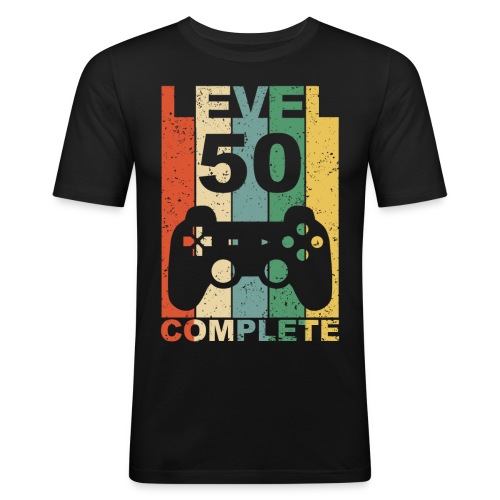 50. Geburtstag 50 Jahre Level Complete Gamer - Männer Slim Fit T-Shirt