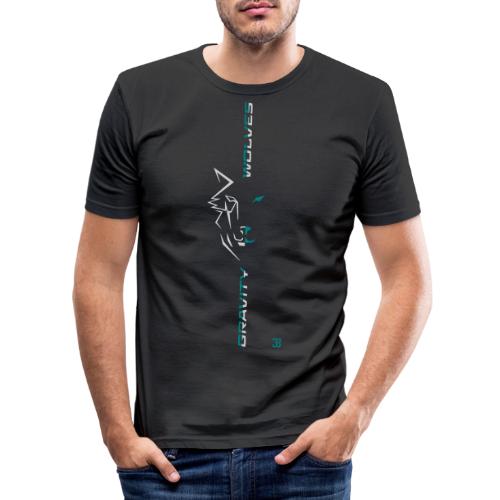 gravity wolves centered half sided reverse - Men's Slim Fit T-Shirt