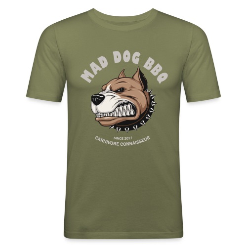 Mad Dog Barbecue (Grillshirt) - Männer Slim Fit T-Shirt