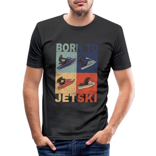 Jetski Wassersport Born to Jetski Spruch Retro - Männer Slim Fit T-Shirt