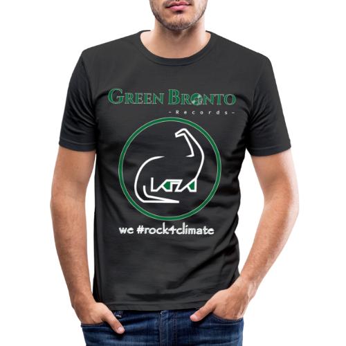 Green Bronto Records, we #rock4climate - Männer Slim Fit T-Shirt