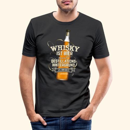 Whisky T Shirt Spruch Whisky ist Bier - Männer Slim Fit T-Shirt
