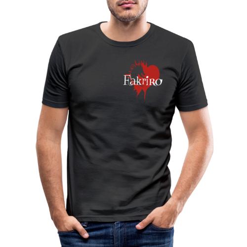 Fakriro Logo weiss mit Herz - Männer Slim Fit T-Shirt