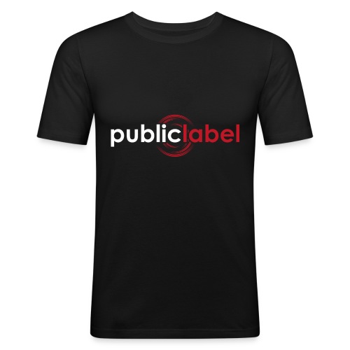 Public Label auf schwarz - Männer Slim Fit T-Shirt
