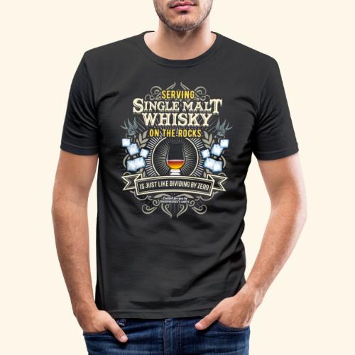 Whisky Spruch Single Malt on the Rocks - Männer Slim Fit T-Shirt