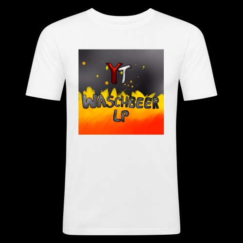 Waschbeer Design 2# Mit Flammen - Männer Slim Fit T-Shirt