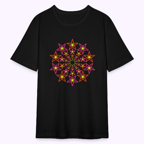 fraktalna gwiazda 3-kolorowy neon - Obcisła koszulka męska