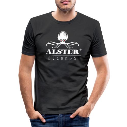 Alster Records Logo - Männer Slim Fit T-Shirt