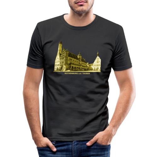 Rothenburg Tauber Rathaus Marktplatz Franken Bayer - Männer Slim Fit T-Shirt