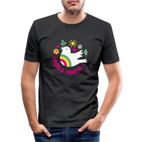 Love and Peace / clear - Männer Slim Fit T-Shirt