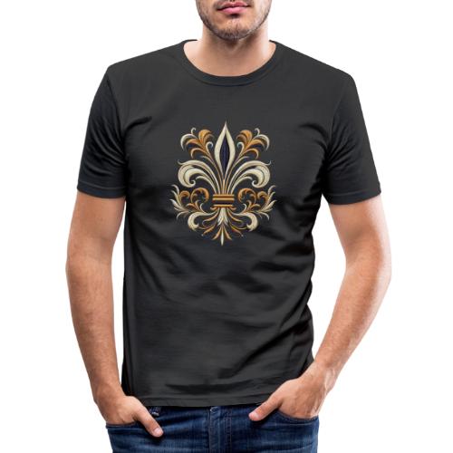 Baroque Fleur-de-Lis Flourish - Men's Slim Fit T-Shirt